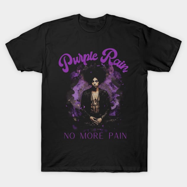 Prince Purple Rain No More Pain T-Shirt by Celebrity Zen